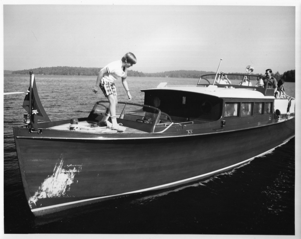 Pops is at the helm, I'm manning the bow line